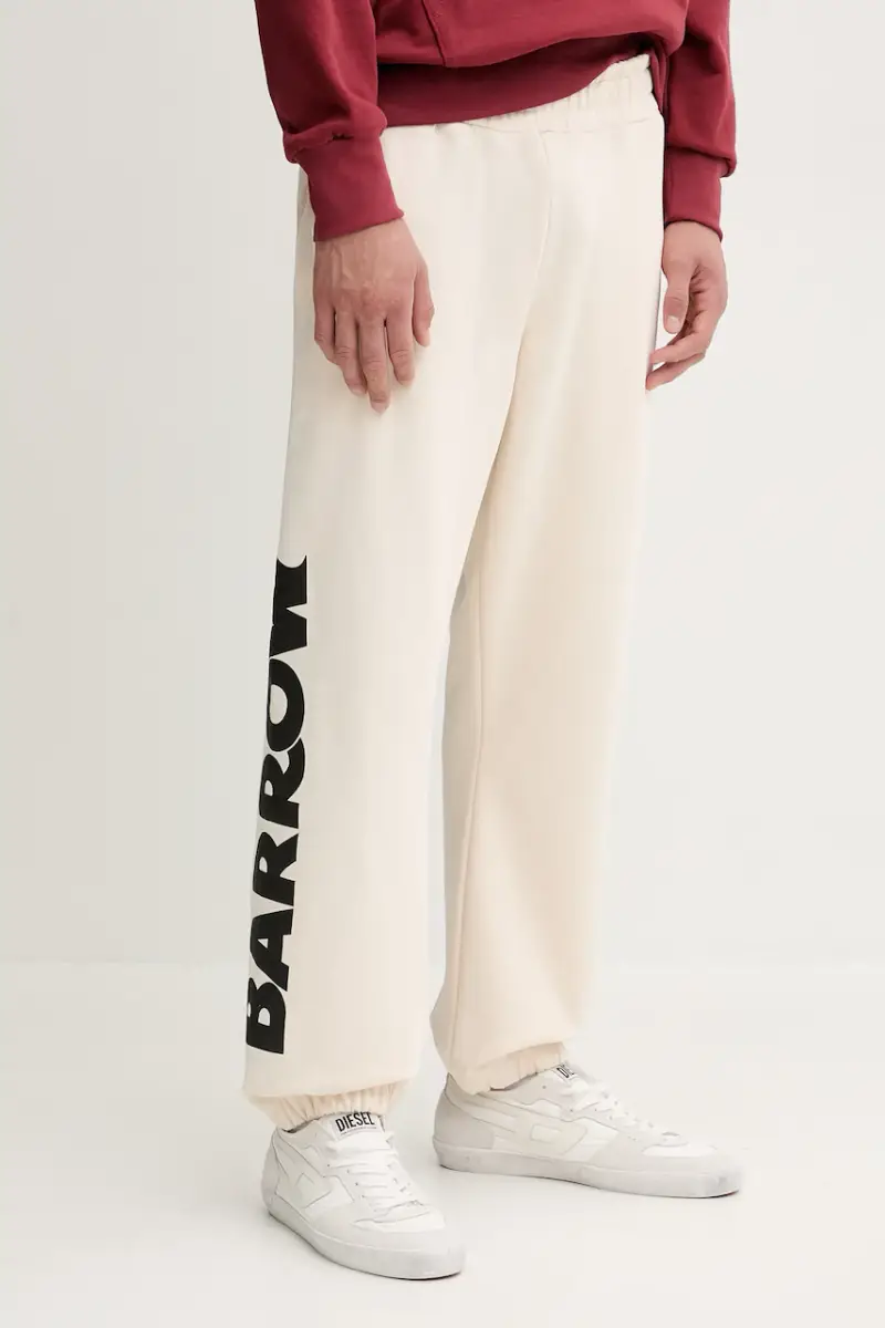 pantaloni tuta di cotone colore beige F5BWUAFP060 miniatura 2