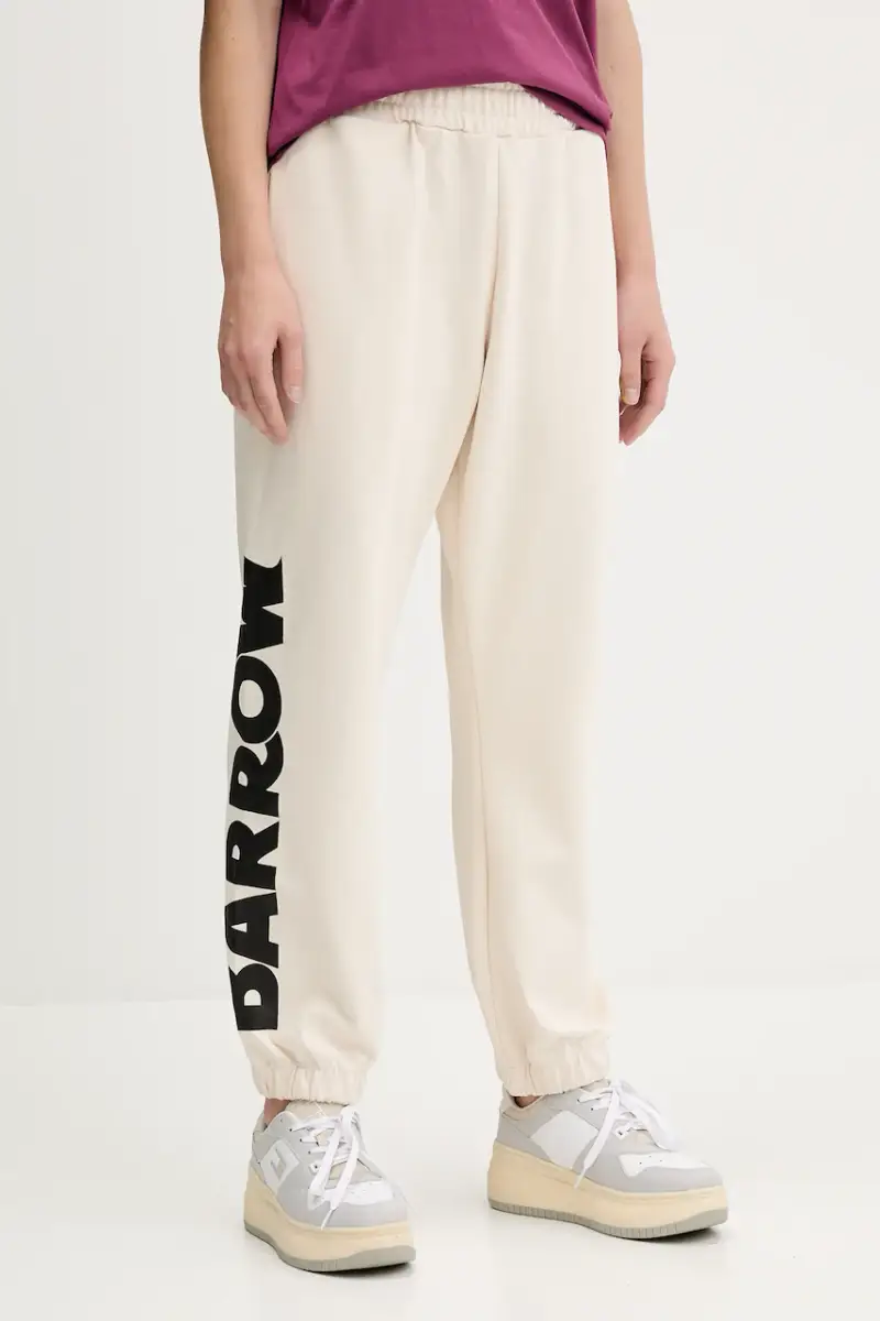 pantaloni tuta di cotone colore beige F5BWUAFP060 miniatura 3