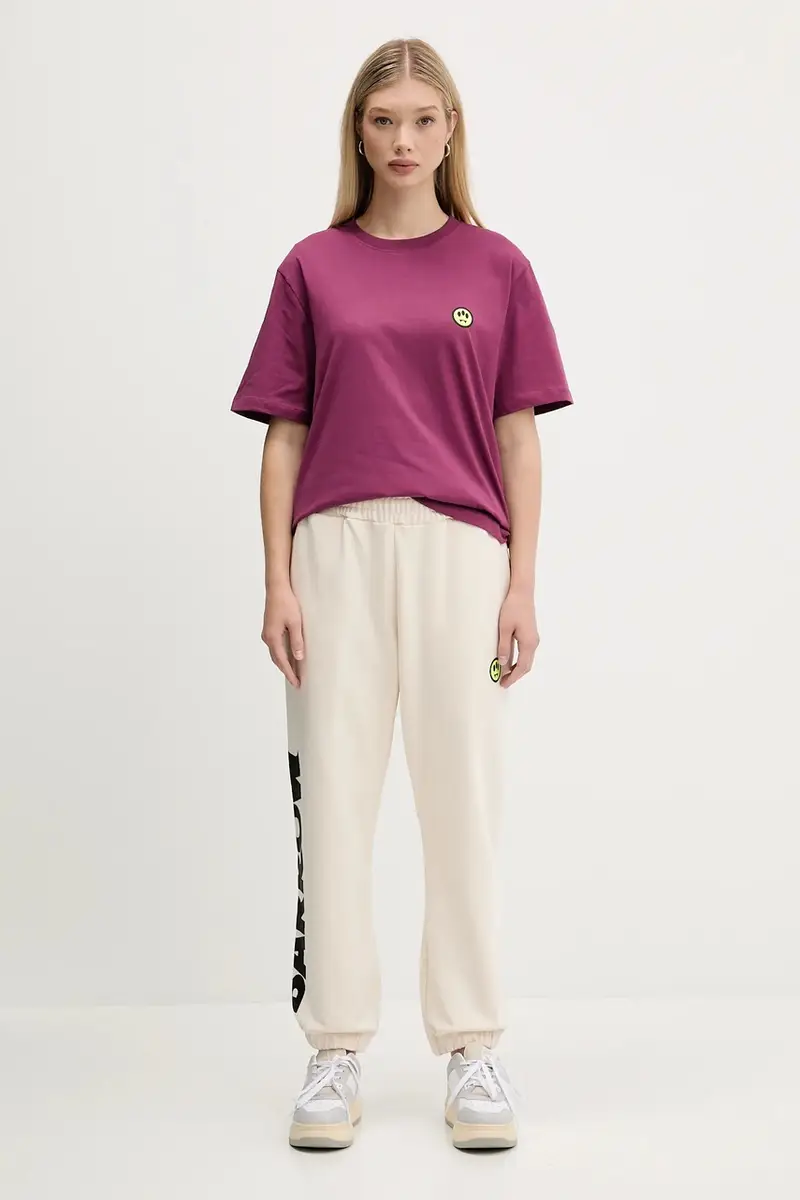 pantaloni tuta di cotone colore beige F5BWUAFP060 miniatura 5