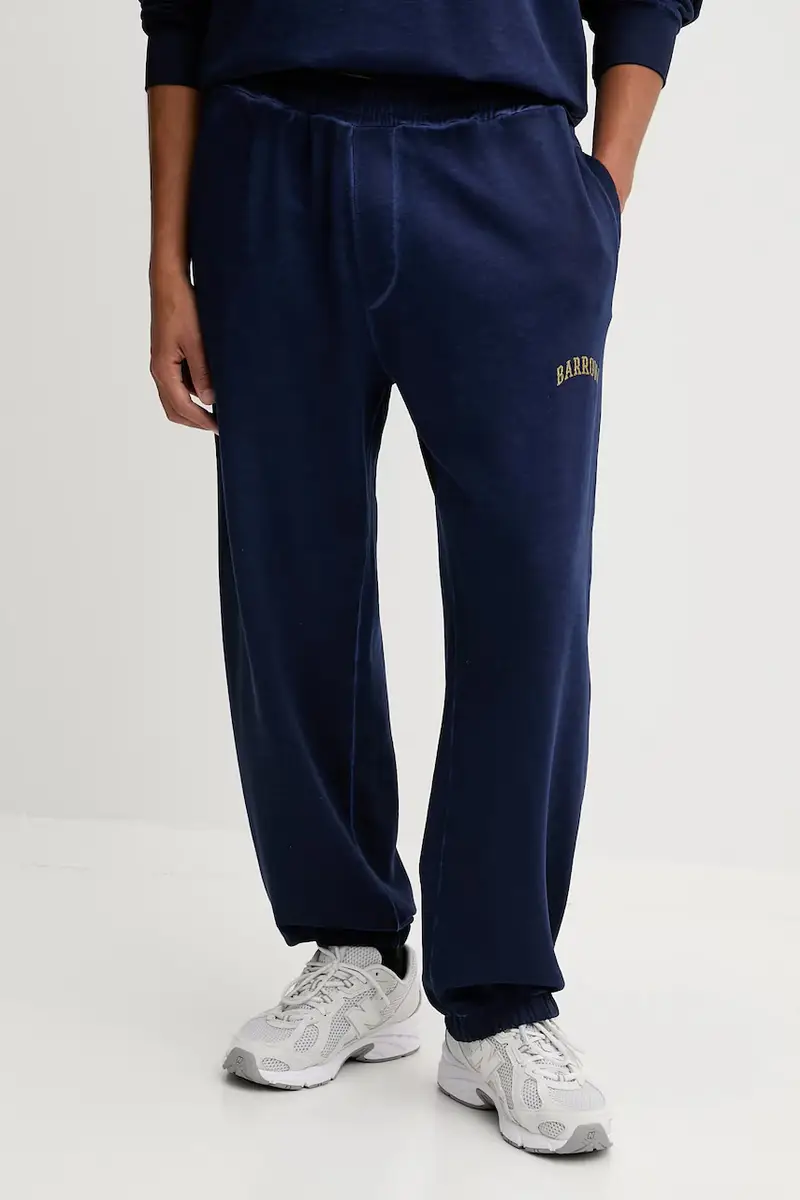 pantaloni tuta di cotone colore blu navy F5BWUAFP028 miniatura 2