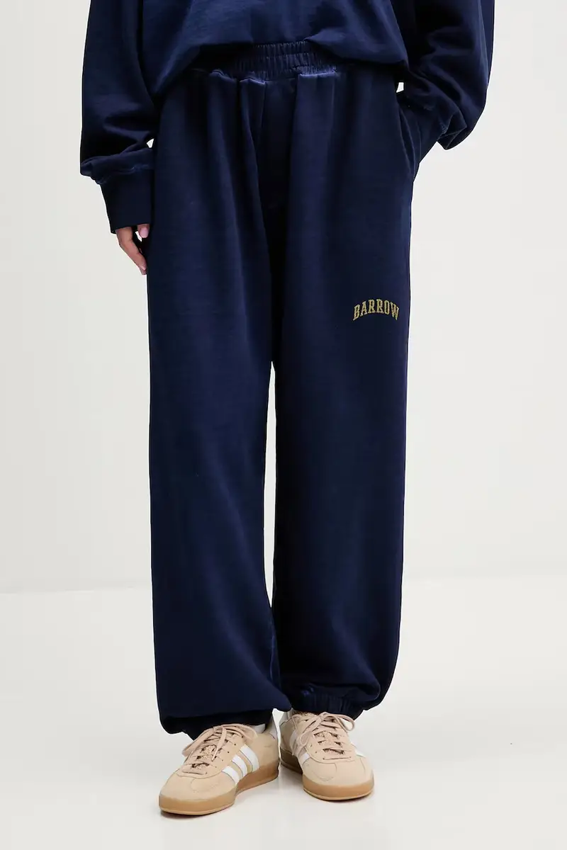 pantaloni tuta di cotone colore blu navy F5BWUAFP028 miniatura 3