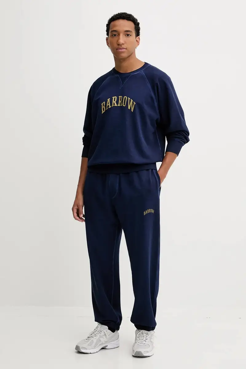 pantaloni tuta di cotone colore blu navy F5BWUAFP028 miniatura 4