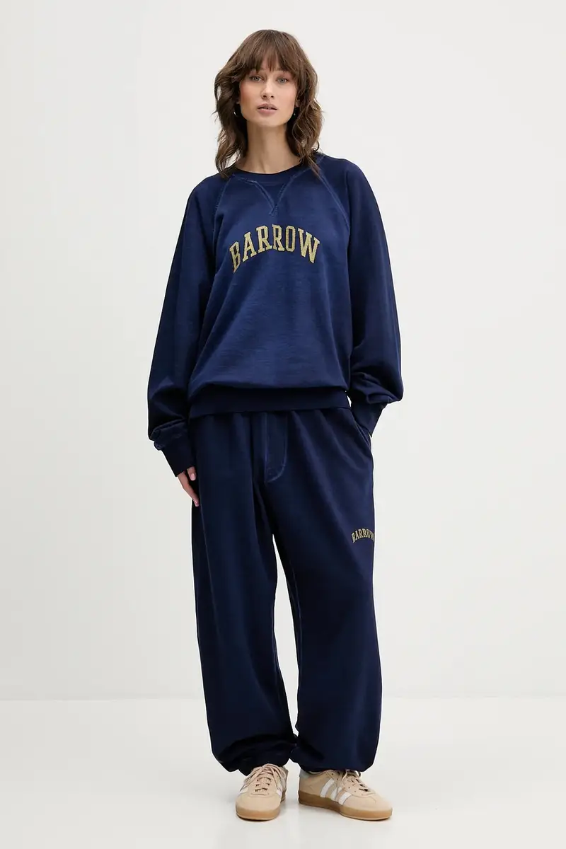 pantaloni tuta di cotone colore blu navy F5BWUAFP028 miniatura 5