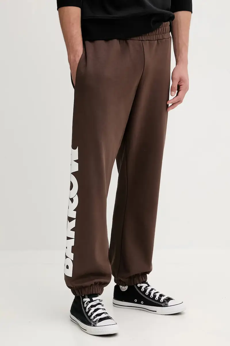 pantaloni tuta di cotone colore marrone F5BWUAFP060 miniatura 2