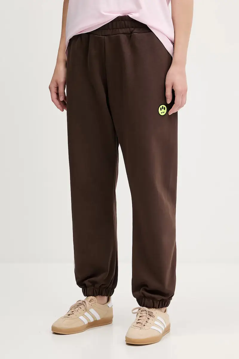 pantaloni tuta di cotone colore marrone F5BWUAFP060 miniatura 3