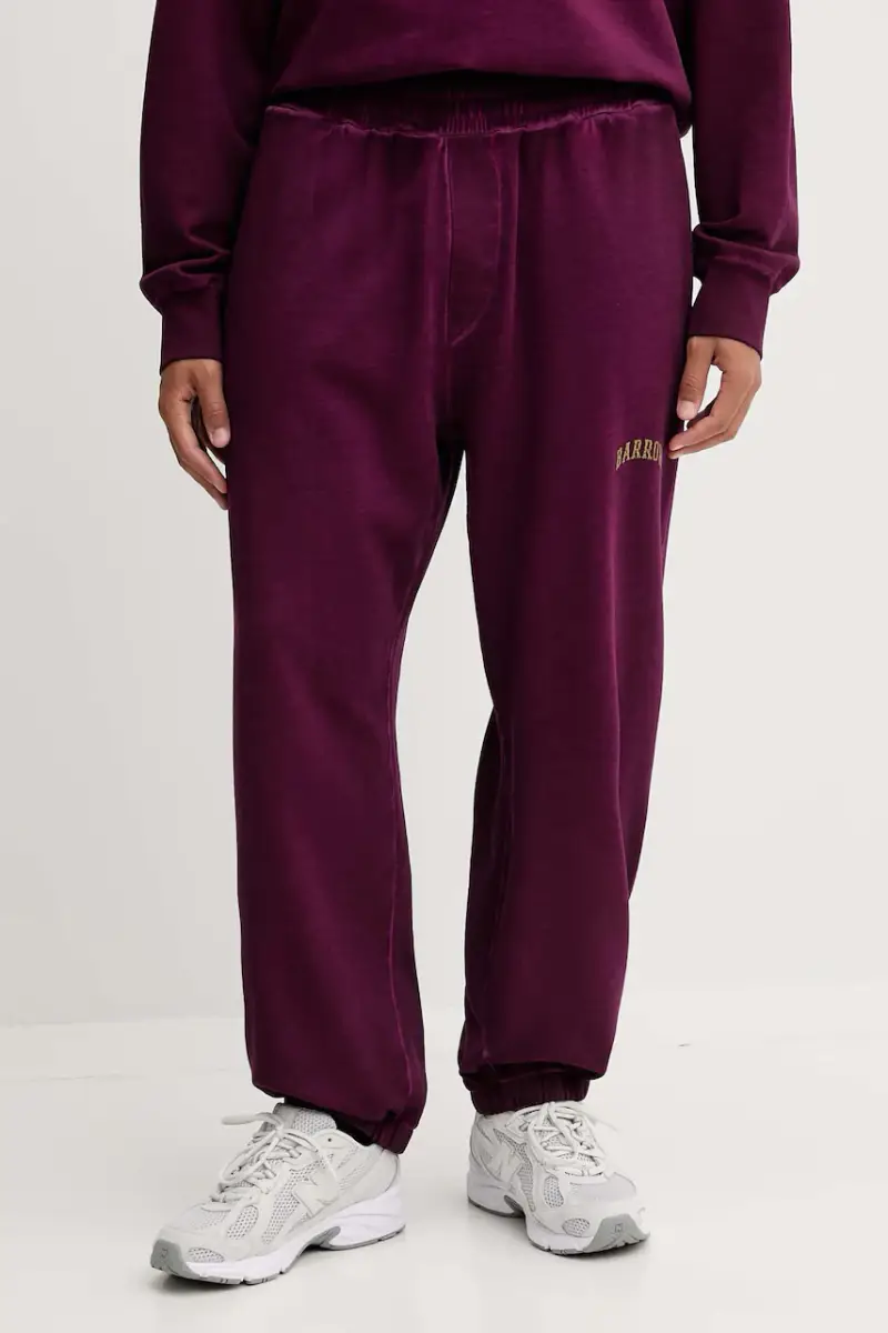 pantaloni tuta di cotone colore violetto F5BWUAFP028 miniatura 2