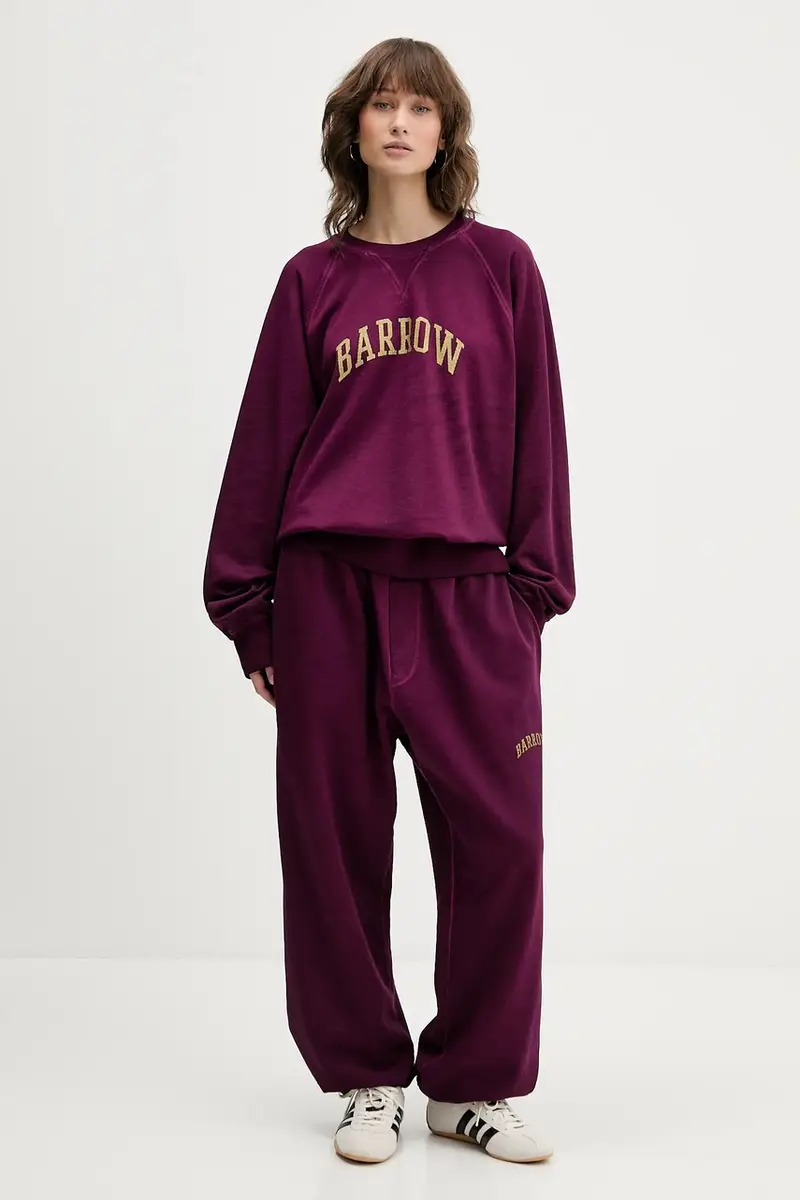 pantaloni tuta di cotone colore violetto F5BWUAFP028 miniatura 5