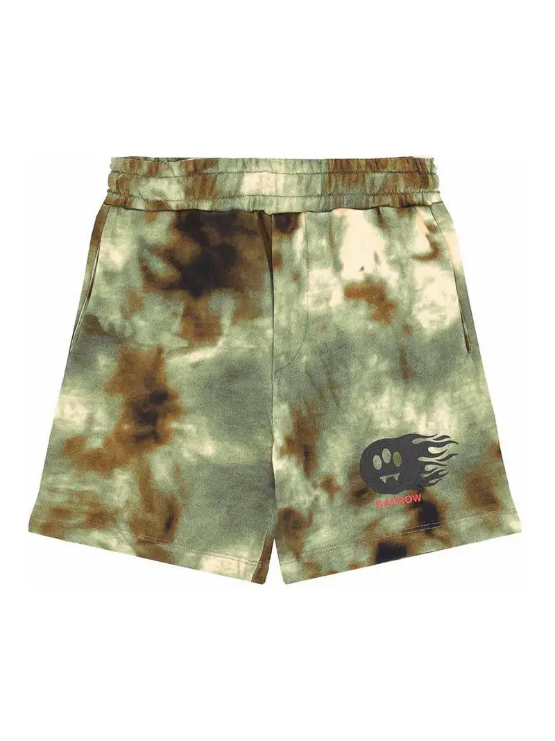 Shorts Con Stampa Camouflage Verde
