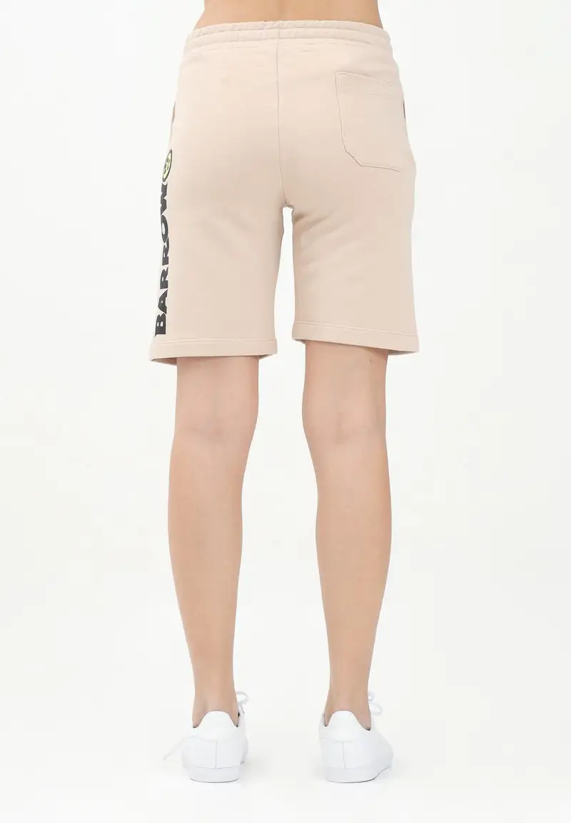 BARROW Shorts sportivo beige per donna, ragazzi e bambini con stampa logo miniatura 2