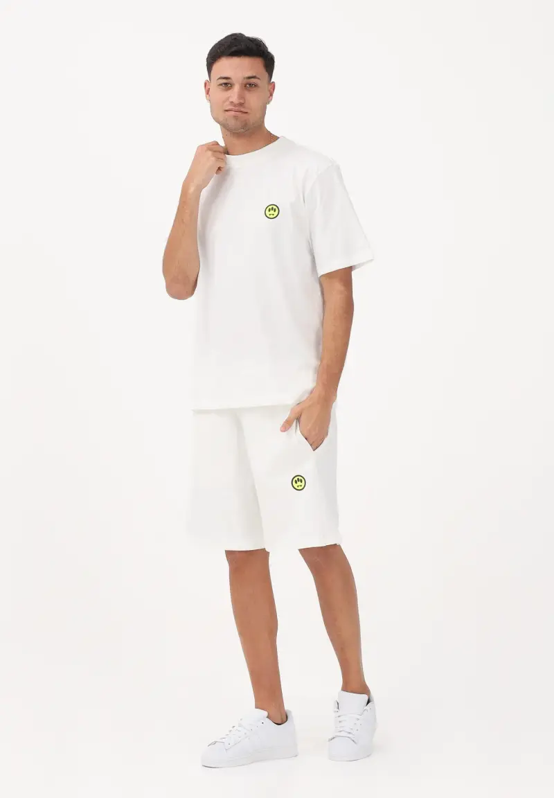 Shorts sportivo bianco per uomo e donna con stampa logo miniatura 3