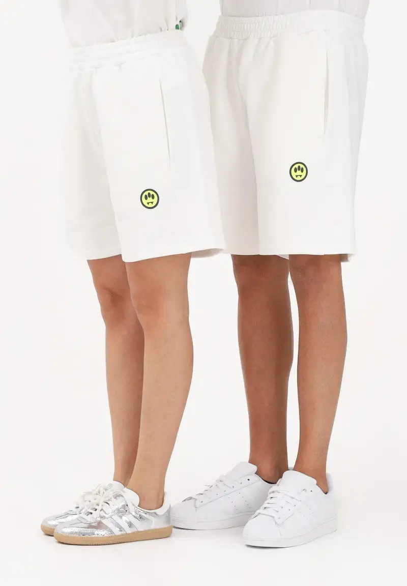 Shorts sportivo bianco per uomo e donna con stampa logo