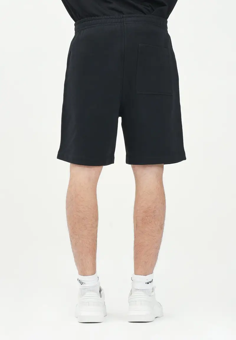BARROW Shorts sportivo nero per uomo e donna con stampa logo miniatura 2