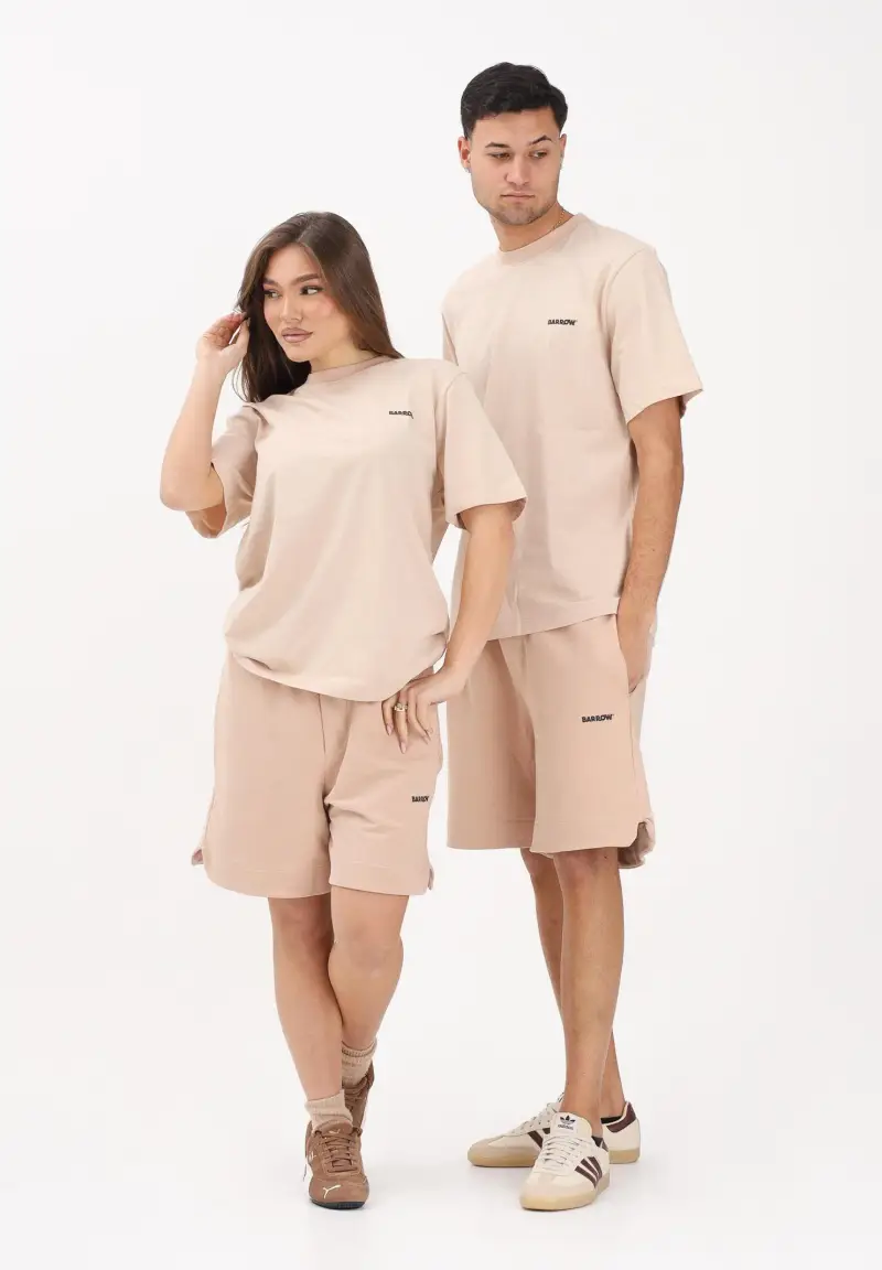 Shorts sportivo sabbia per uomo e donna con logo miniatura 2