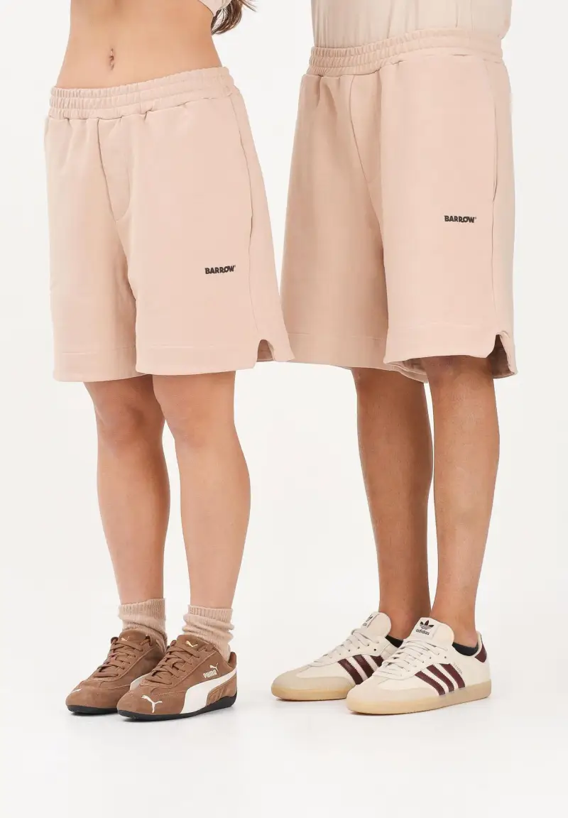 Shorts sportivo sabbia per uomo e donna con logo