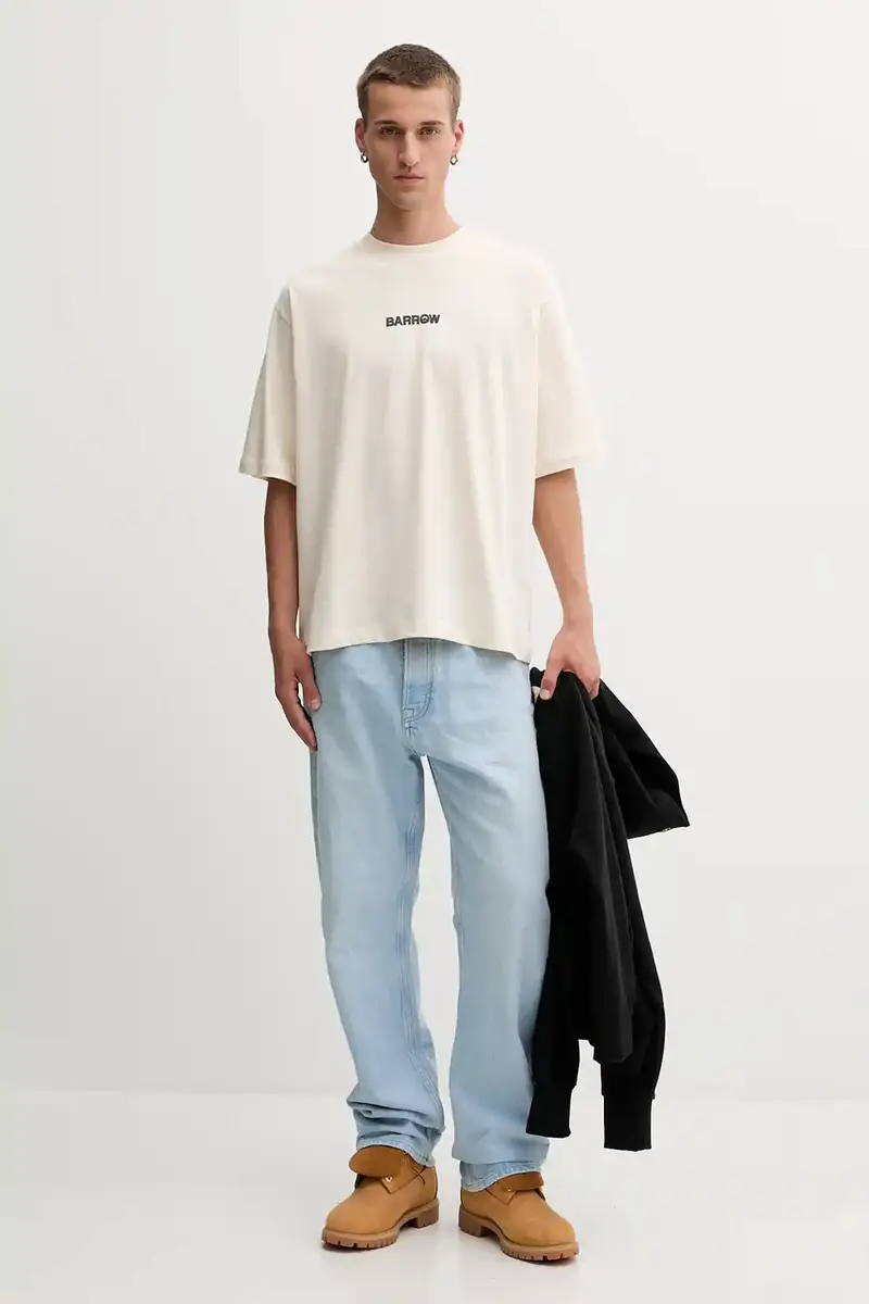 t-shirt in cotone colore beige F5BWUATH049 miniatura 4