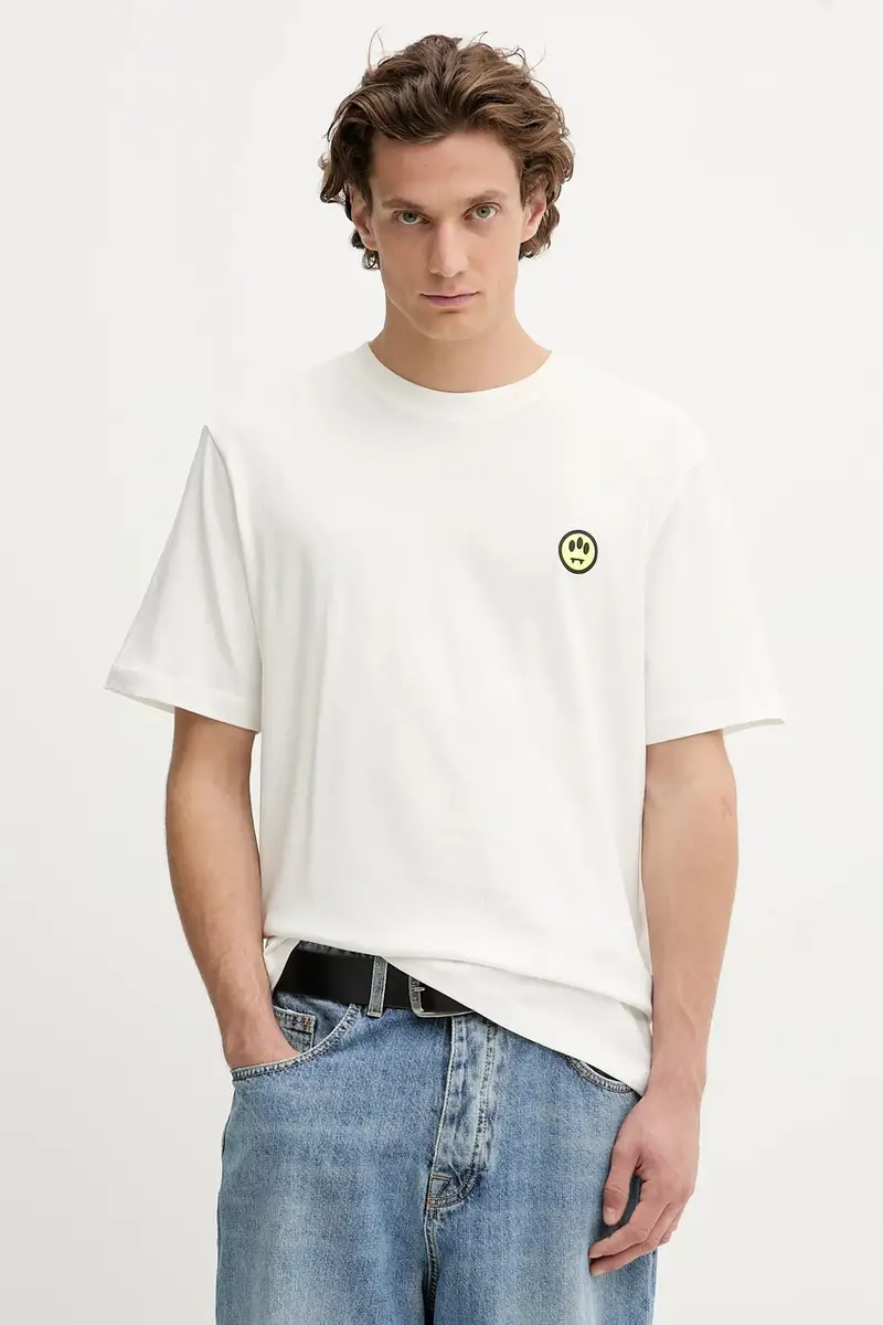 t-shirt in cotone colore beige F5BWUATH059 miniatura 2