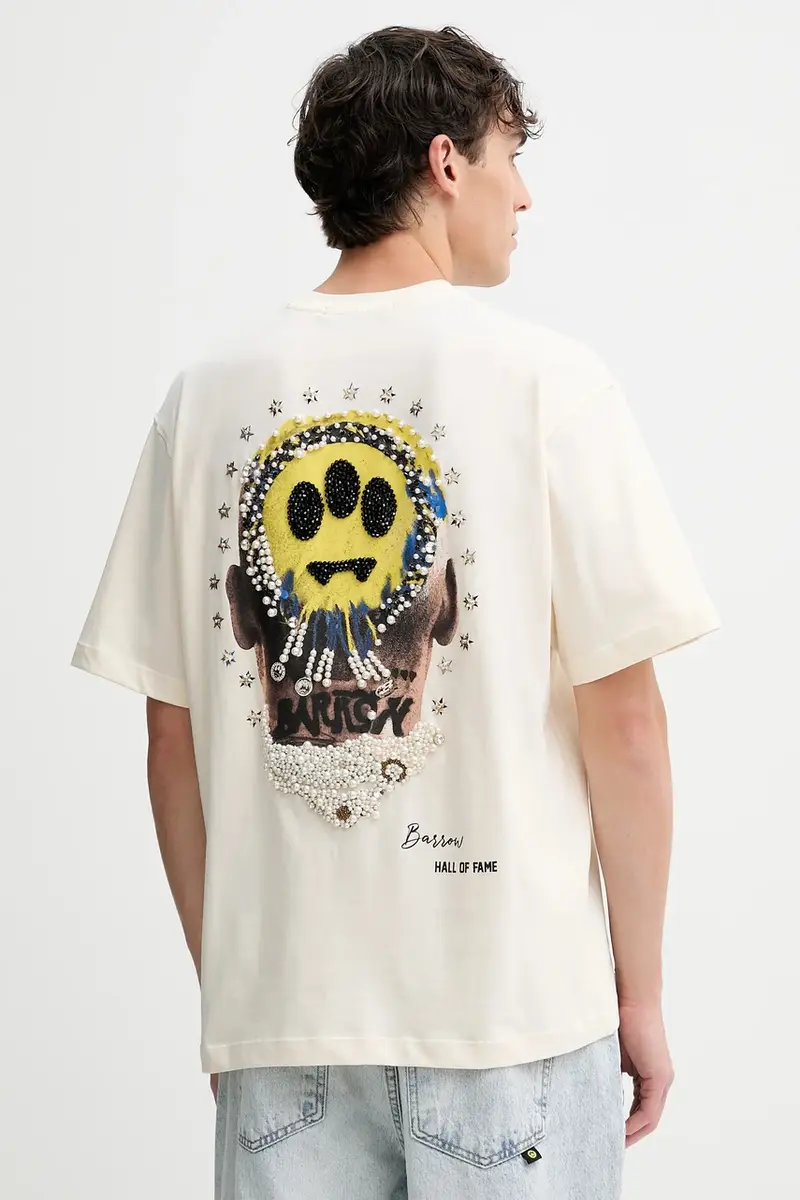 t-shirt in cotone colore beige F5BWUATH124 miniatura 2