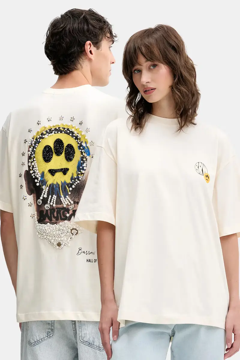 t-shirt in cotone colore beige F5BWUATH124