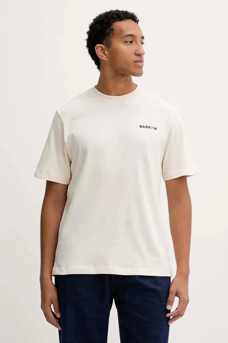 t-shirt in cotone colore beige F5BWUATH127 miniatura 4