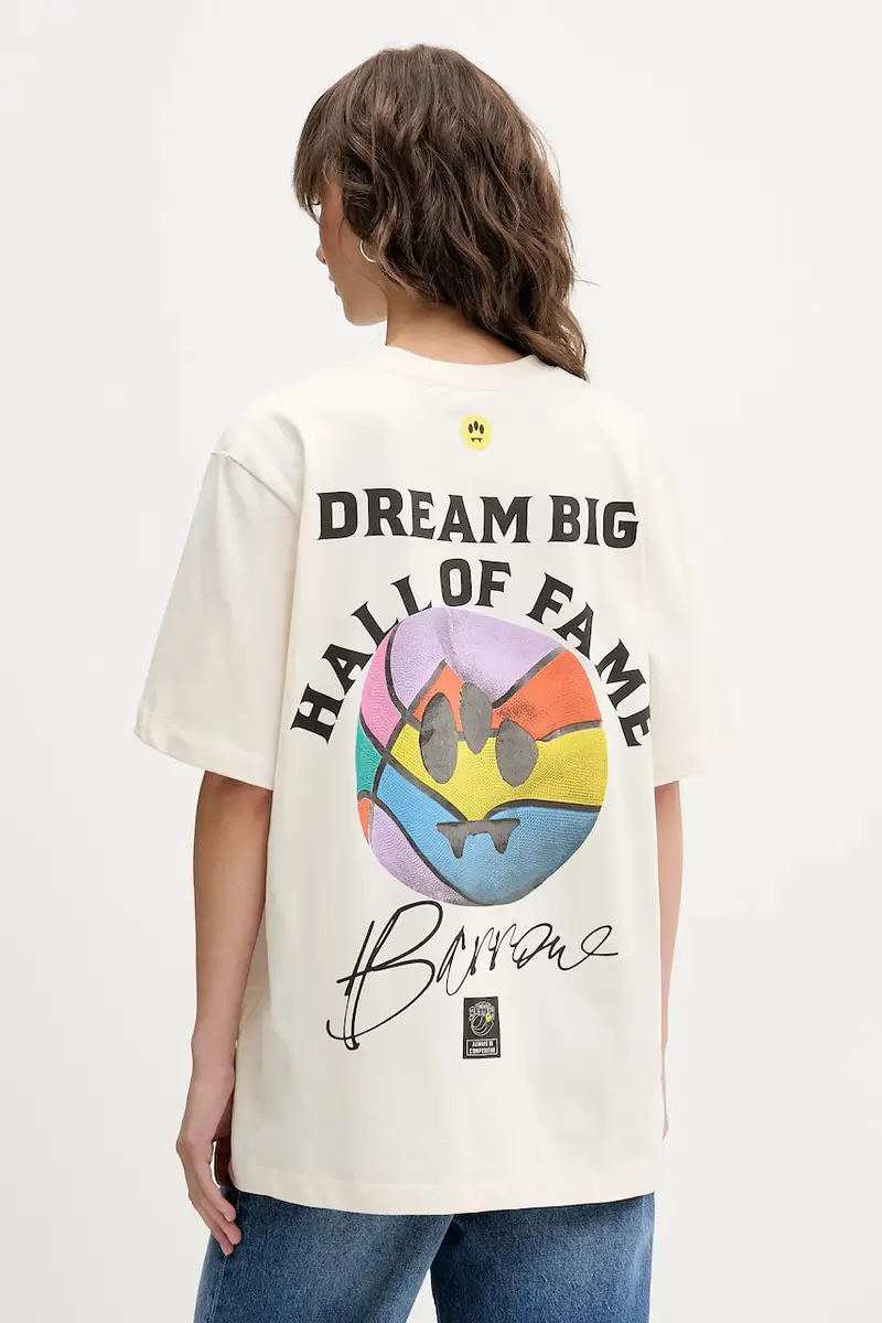 t-shirt in cotone colore beige F5BWUATH127 miniatura 5