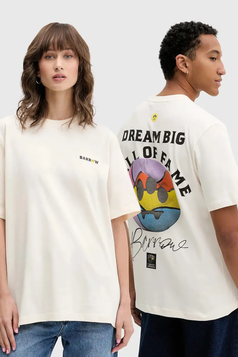 t-shirt in cotone colore beige F5BWUATH127