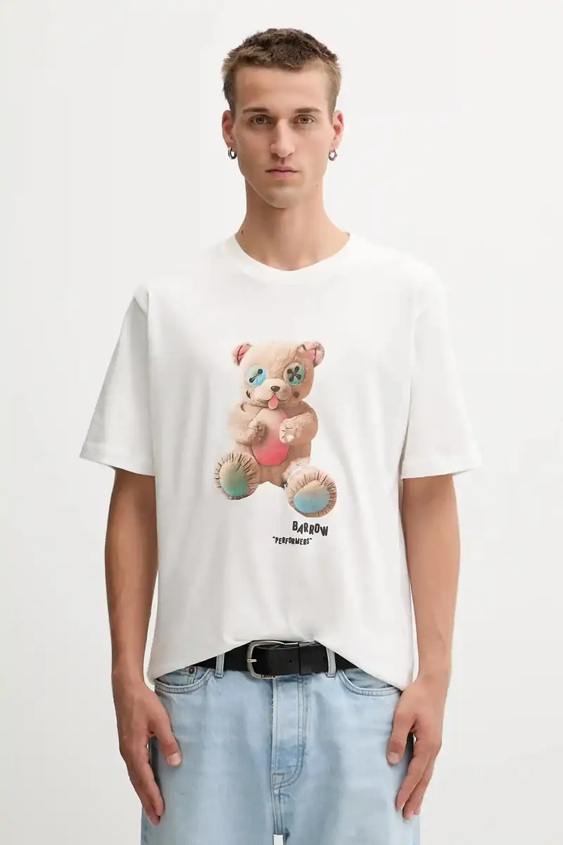 t-shirt in cotone colore bianco F5BWUATH118 miniatura 2