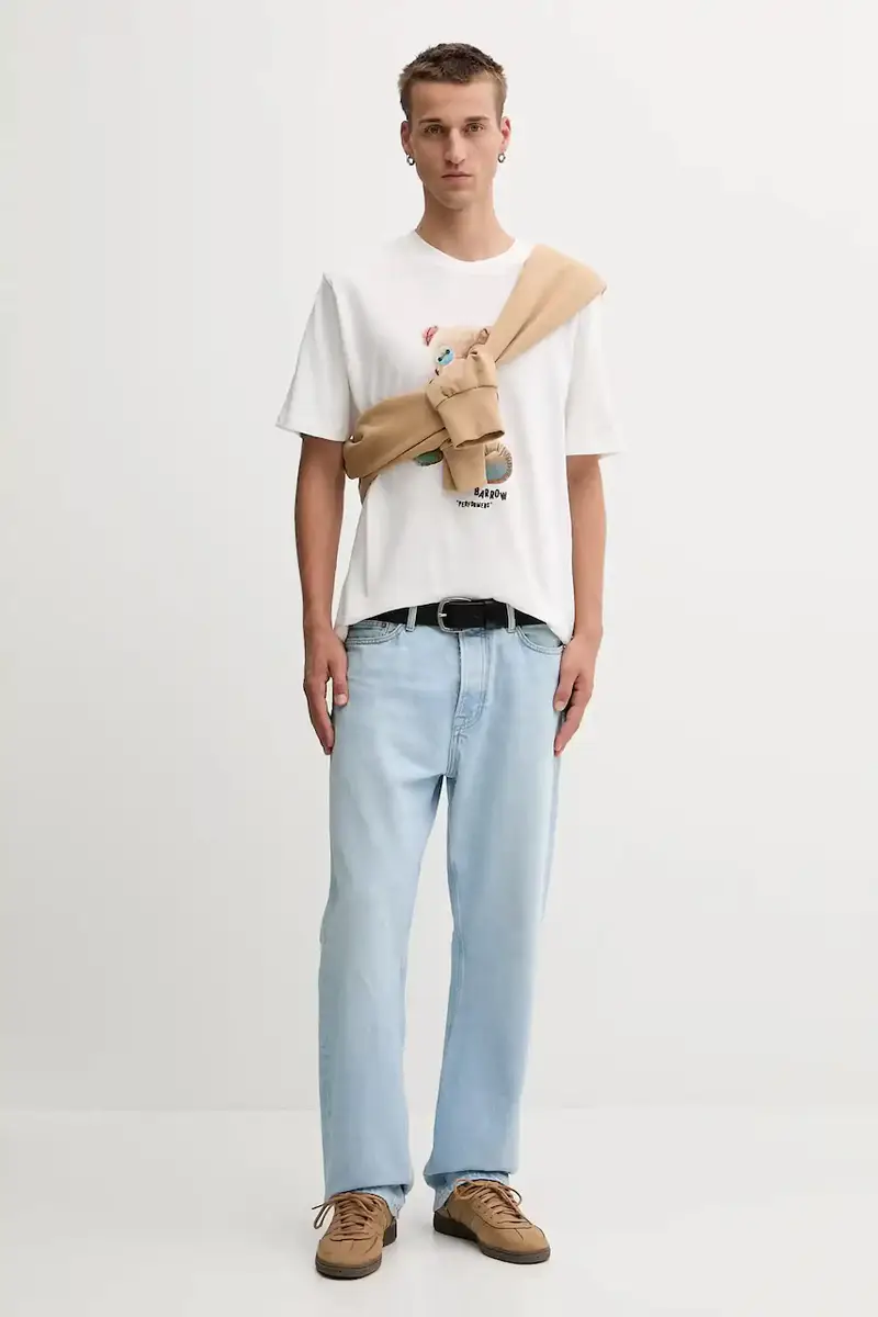 t-shirt in cotone colore bianco F5BWUATH118 miniatura 4