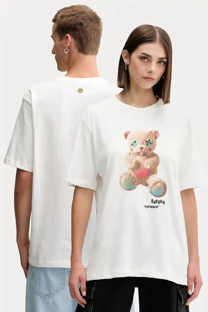 t-shirt in cotone colore bianco F5BWUATH118