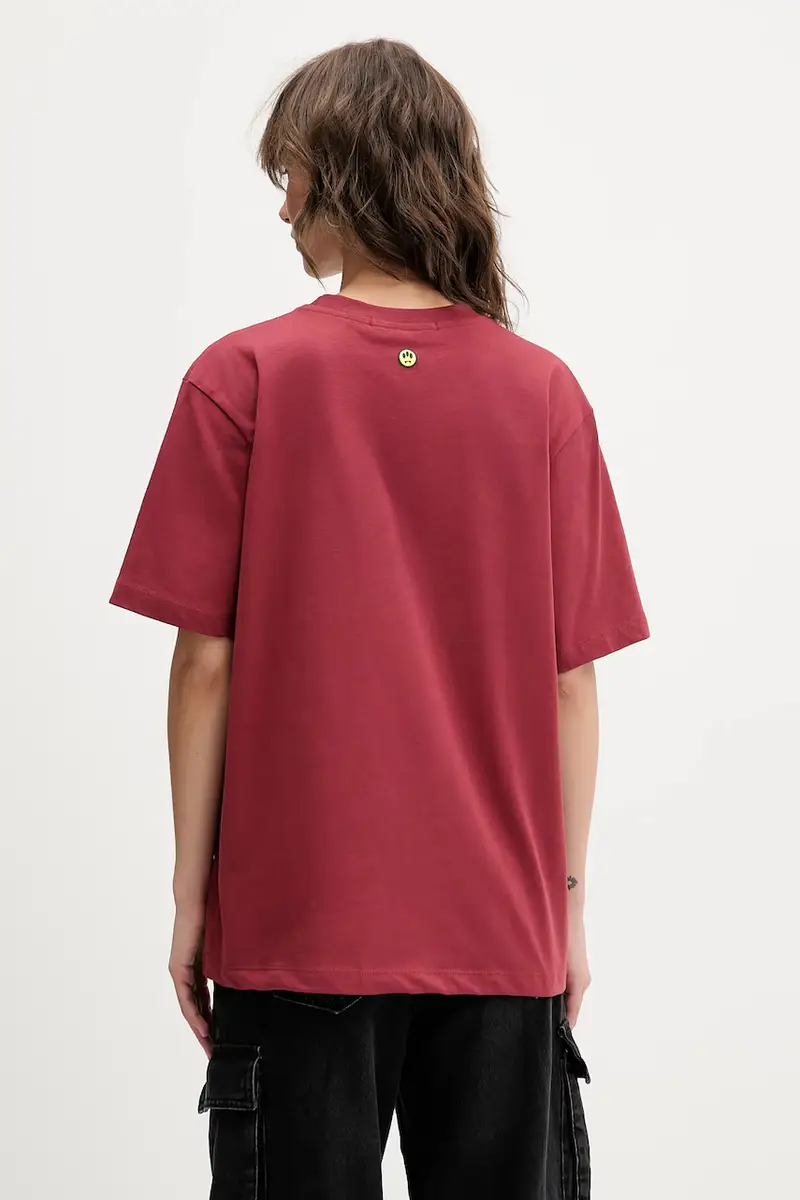 t-shirt in cotone colore granata F5BWUATH070 miniatura 5