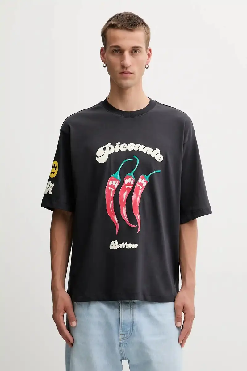 t-shirt in cotone colore grigio F5BWUATH079 miniatura 2