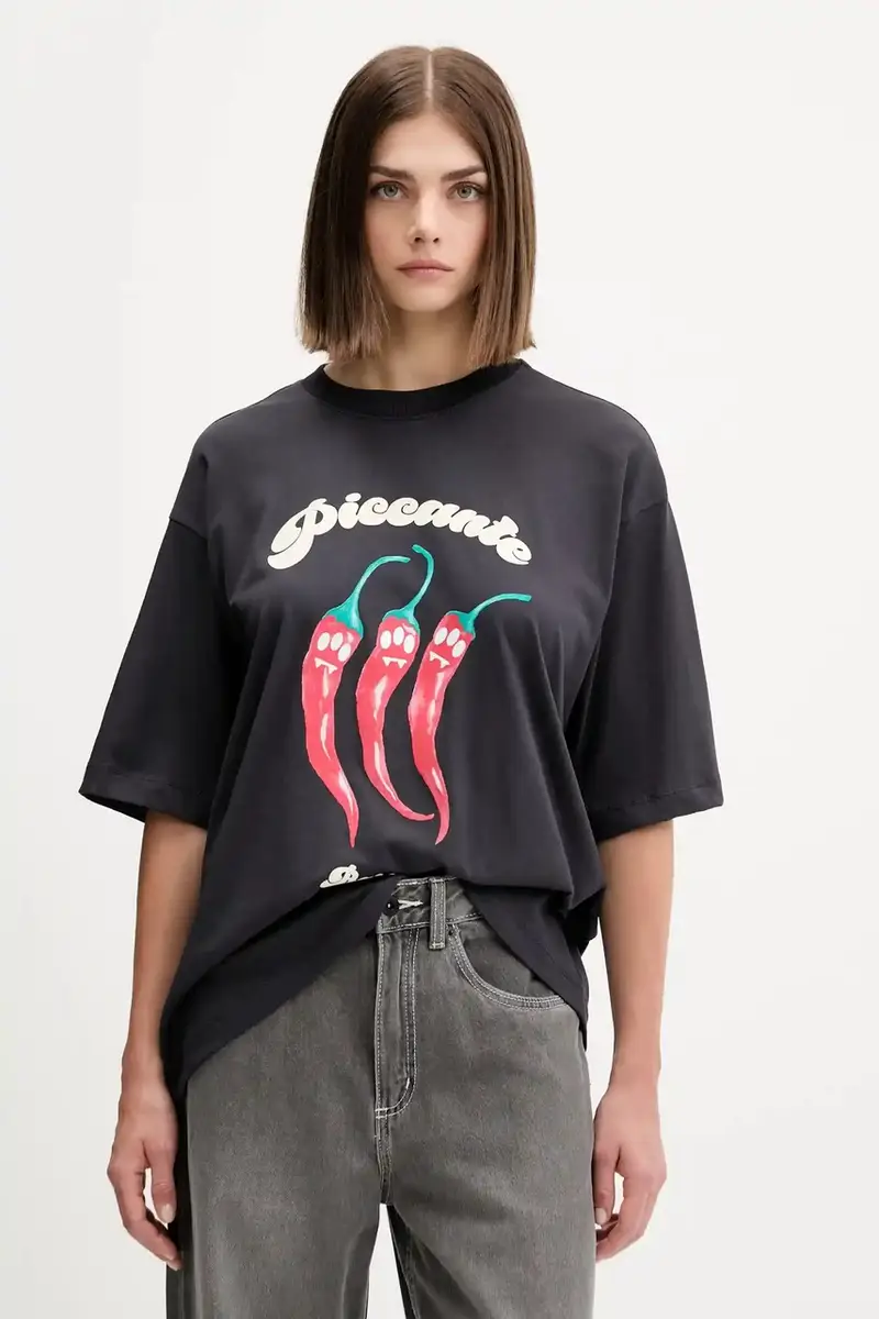 t-shirt in cotone colore grigio F5BWUATH079 miniatura 3