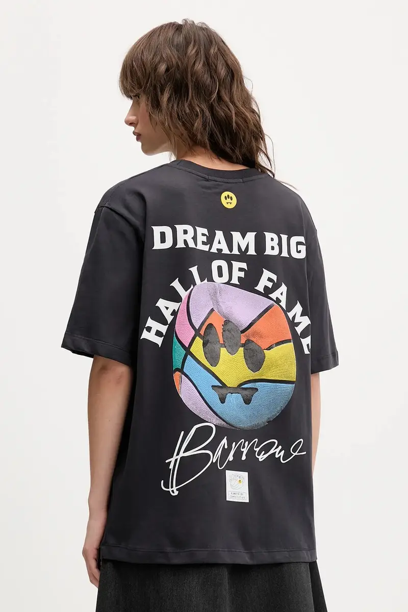 t-shirt in cotone colore grigio F5BWUATH127 miniatura 5