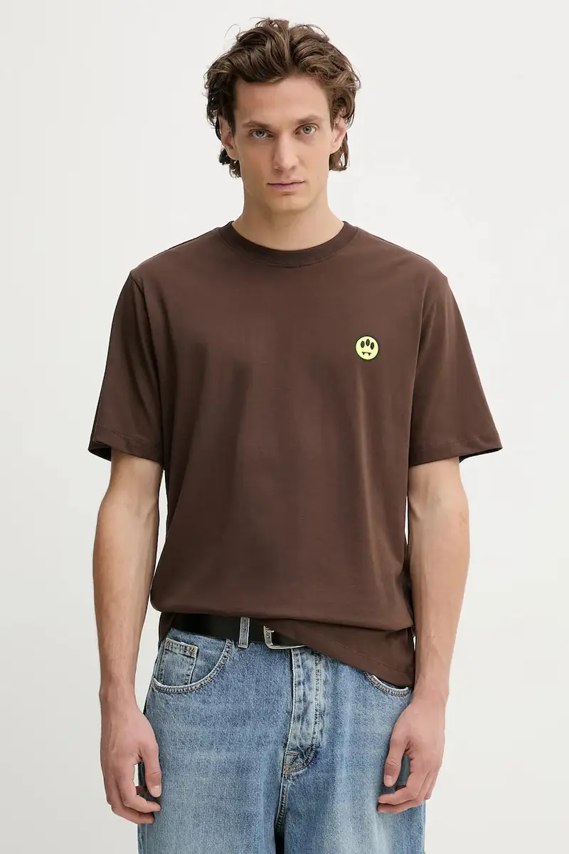 t-shirt in cotone colore marrone F5BWUATH059 miniatura 2
