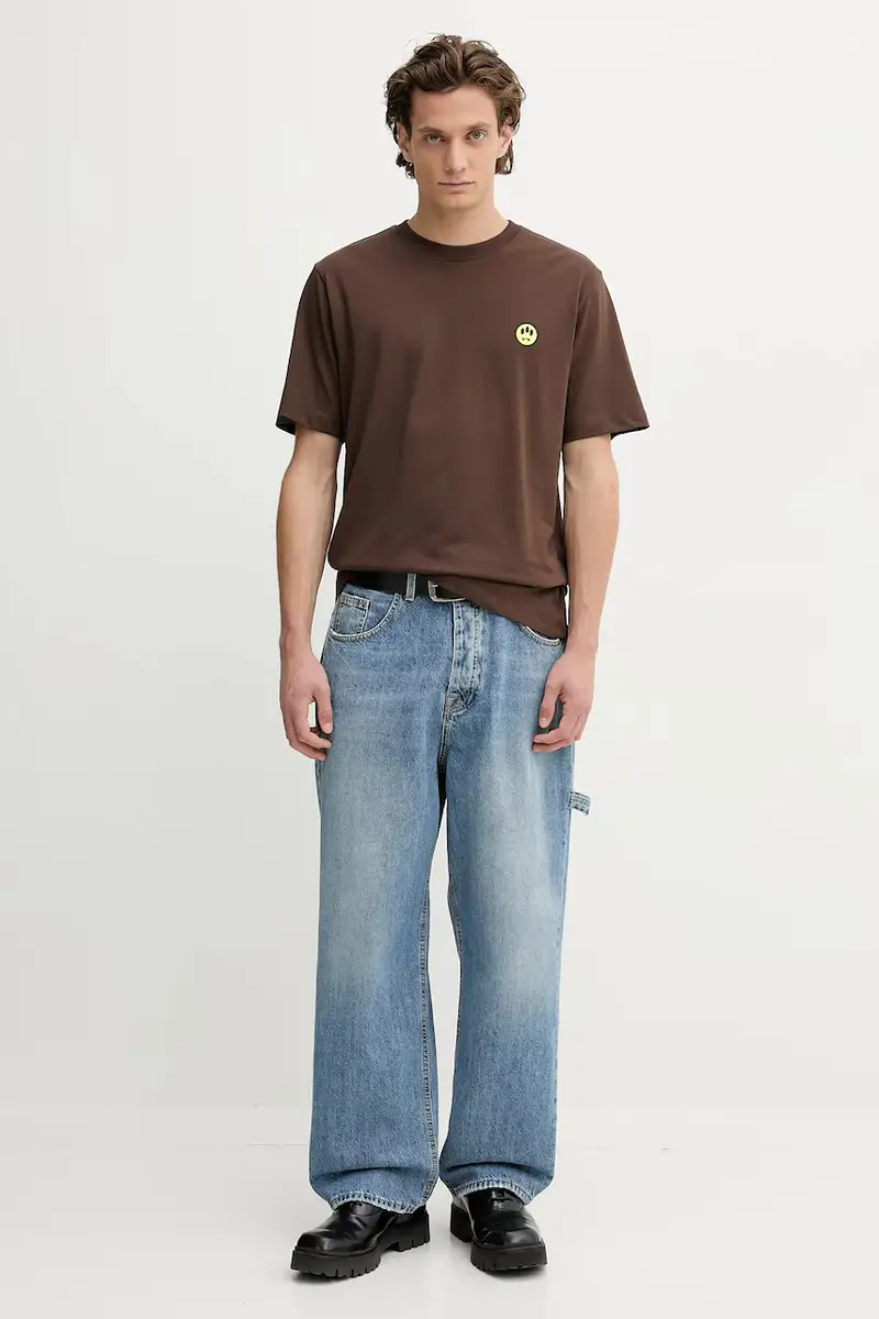 t-shirt in cotone colore marrone F5BWUATH059 miniatura 4