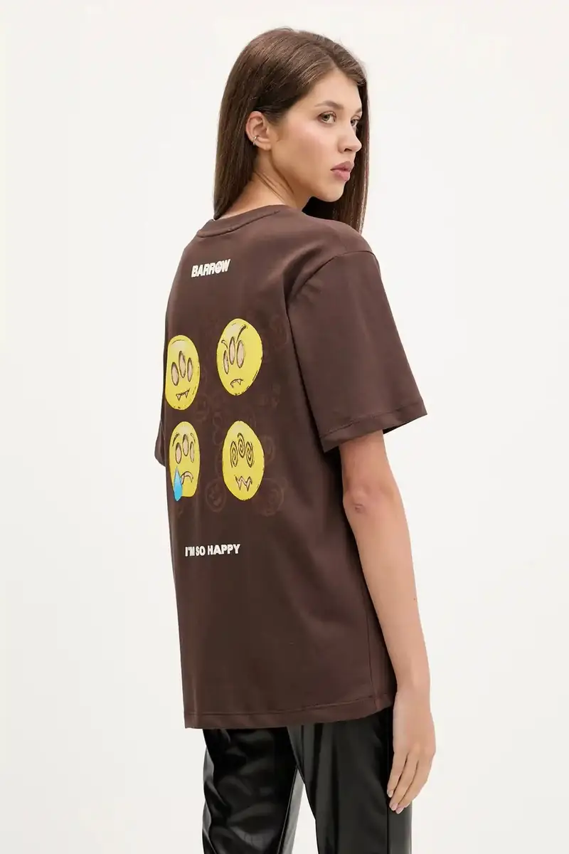 t-shirt in cotone colore marrone F5BWUATH085 miniatura 3