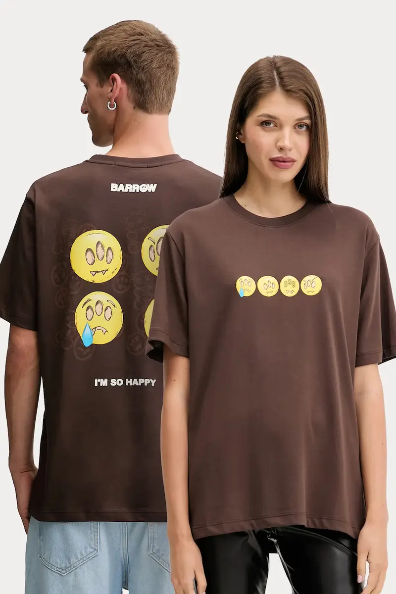 t-shirt in cotone colore marrone F5BWUATH085