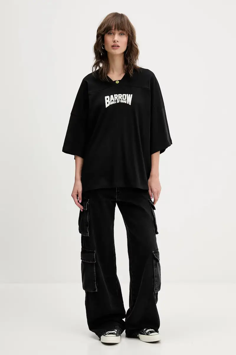 t-shirt in cotone colore nero F5BWUATH044 miniatura 3