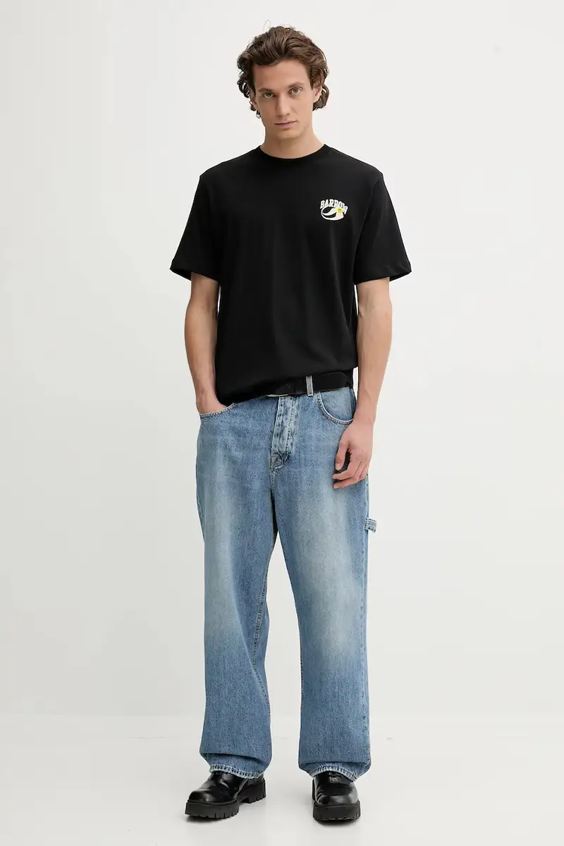 t-shirt in cotone colore nero F5BWUATH053 miniatura 4