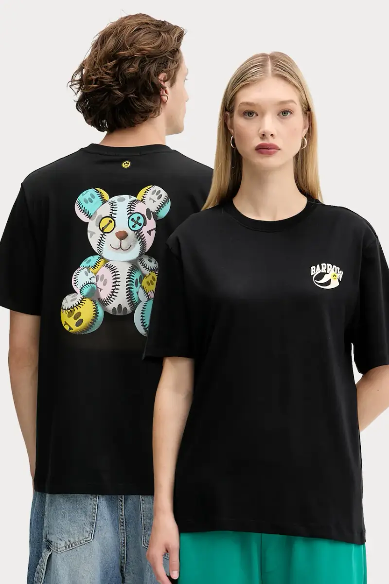 t-shirt in cotone colore nero F5BWUATH053