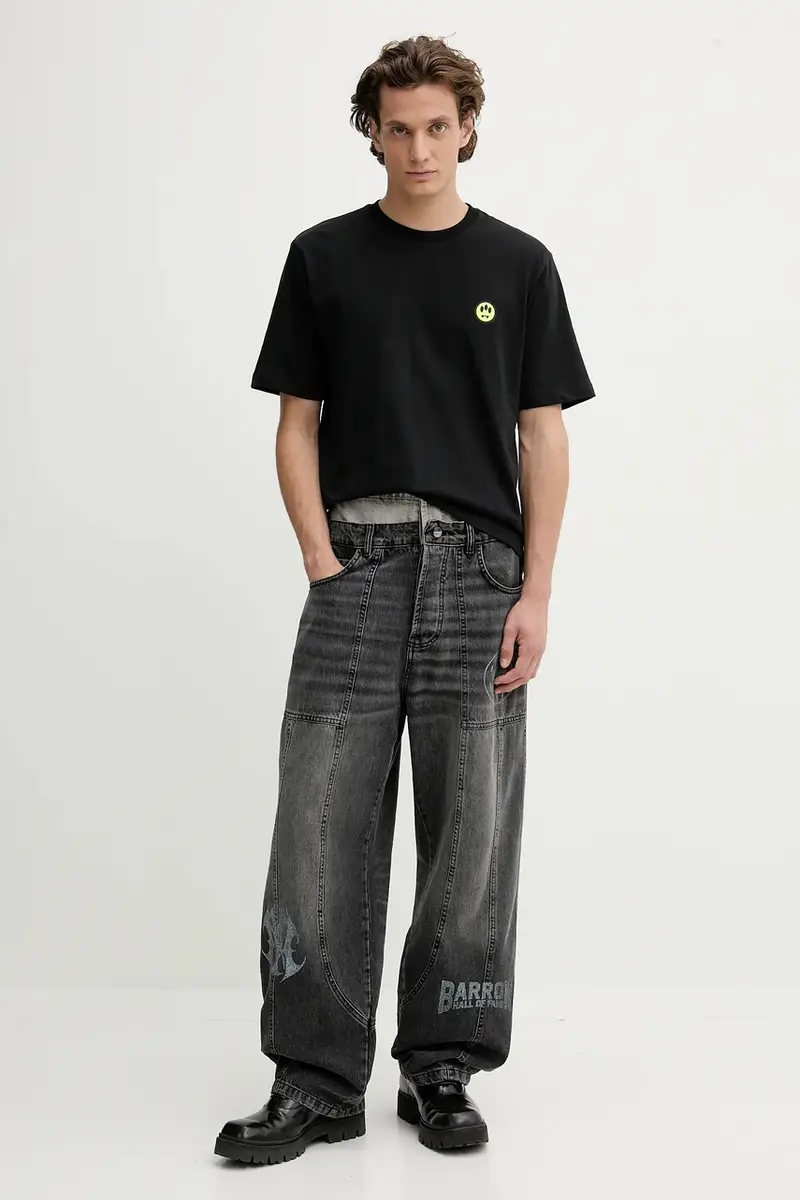 t-shirt in cotone colore nero F5BWUATH059 miniatura 4