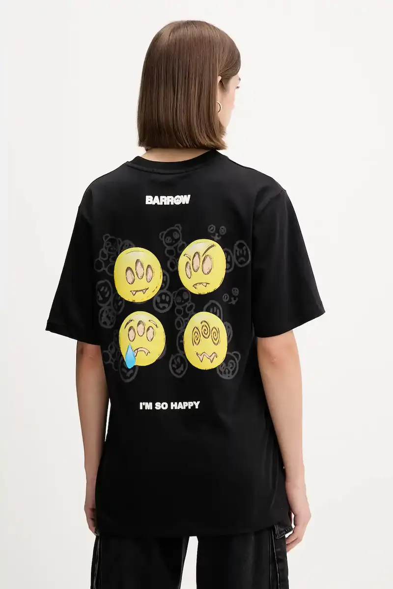 t-shirt in cotone colore nero F5BWUATH085 miniatura 3