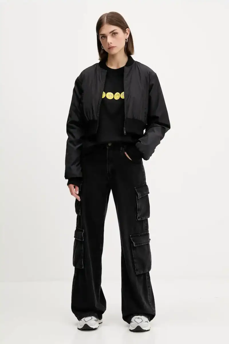 t-shirt in cotone colore nero F5BWUATH085 miniatura 5