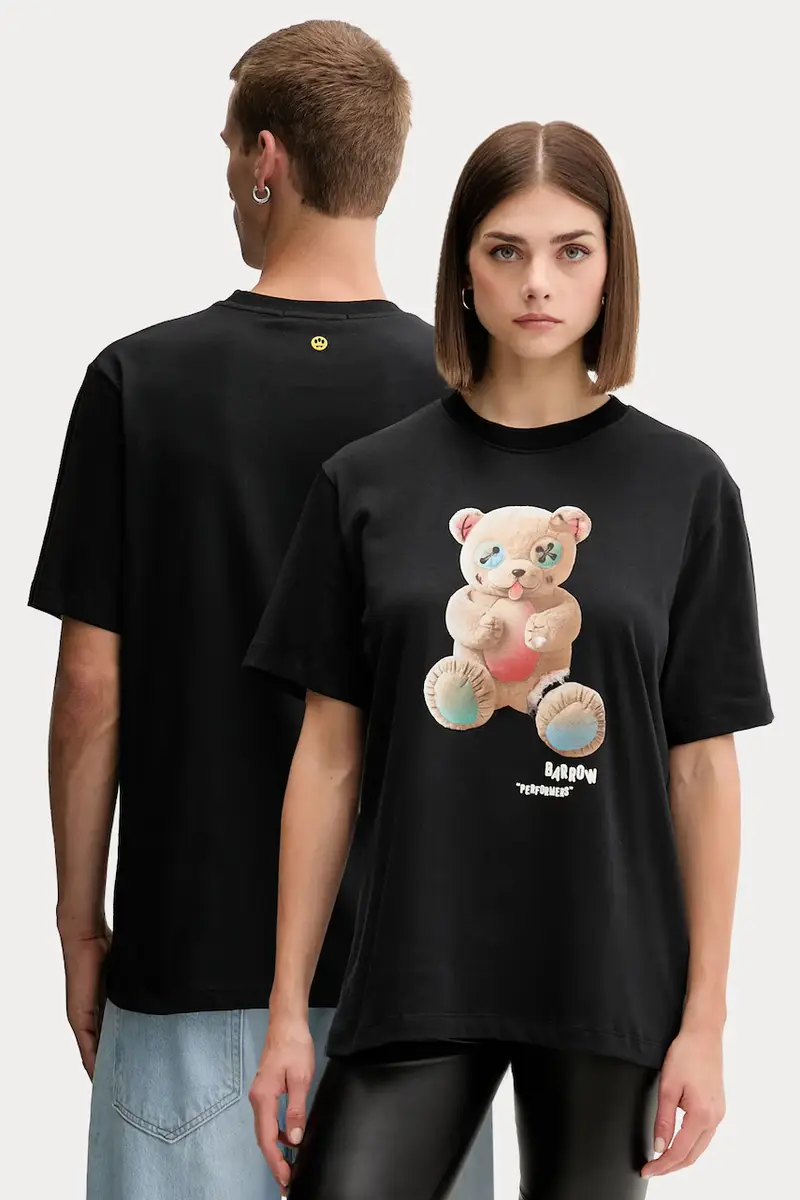 t-shirt in cotone colore nero F5BWUATH118