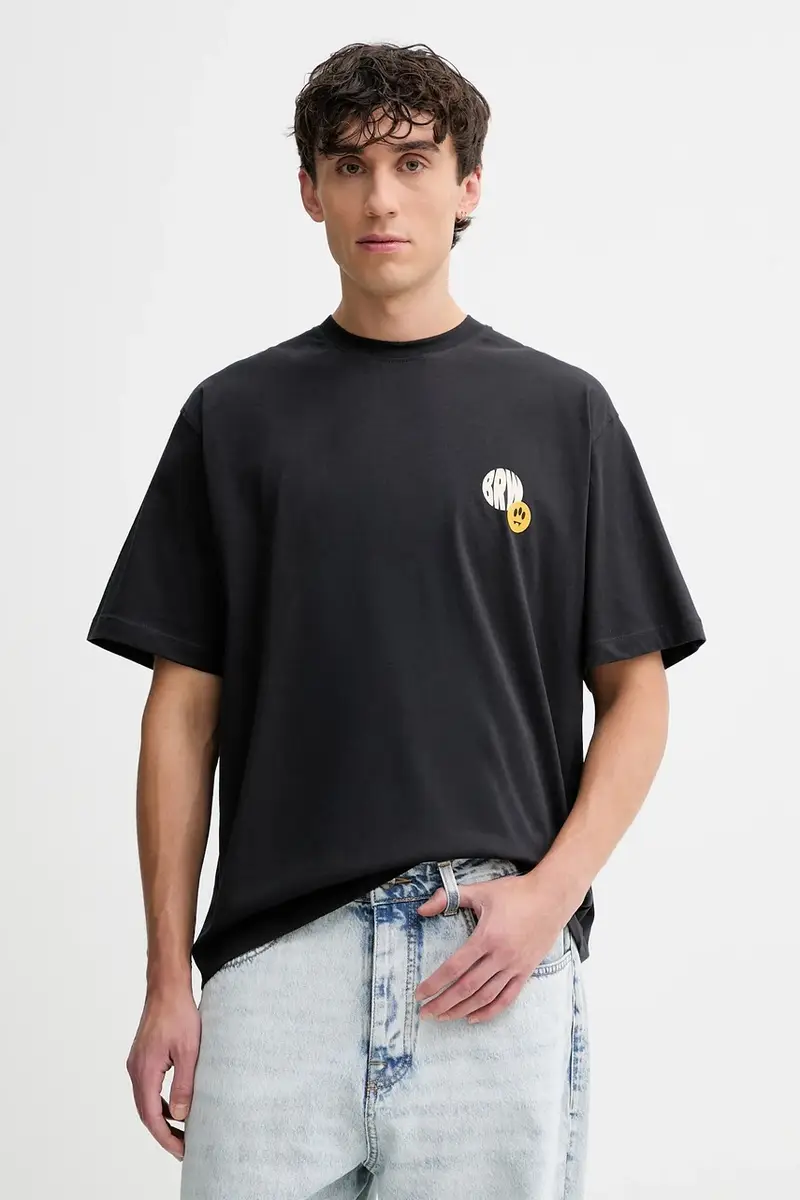 t-shirt in cotone colore nero F5BWUATH124 miniatura 2