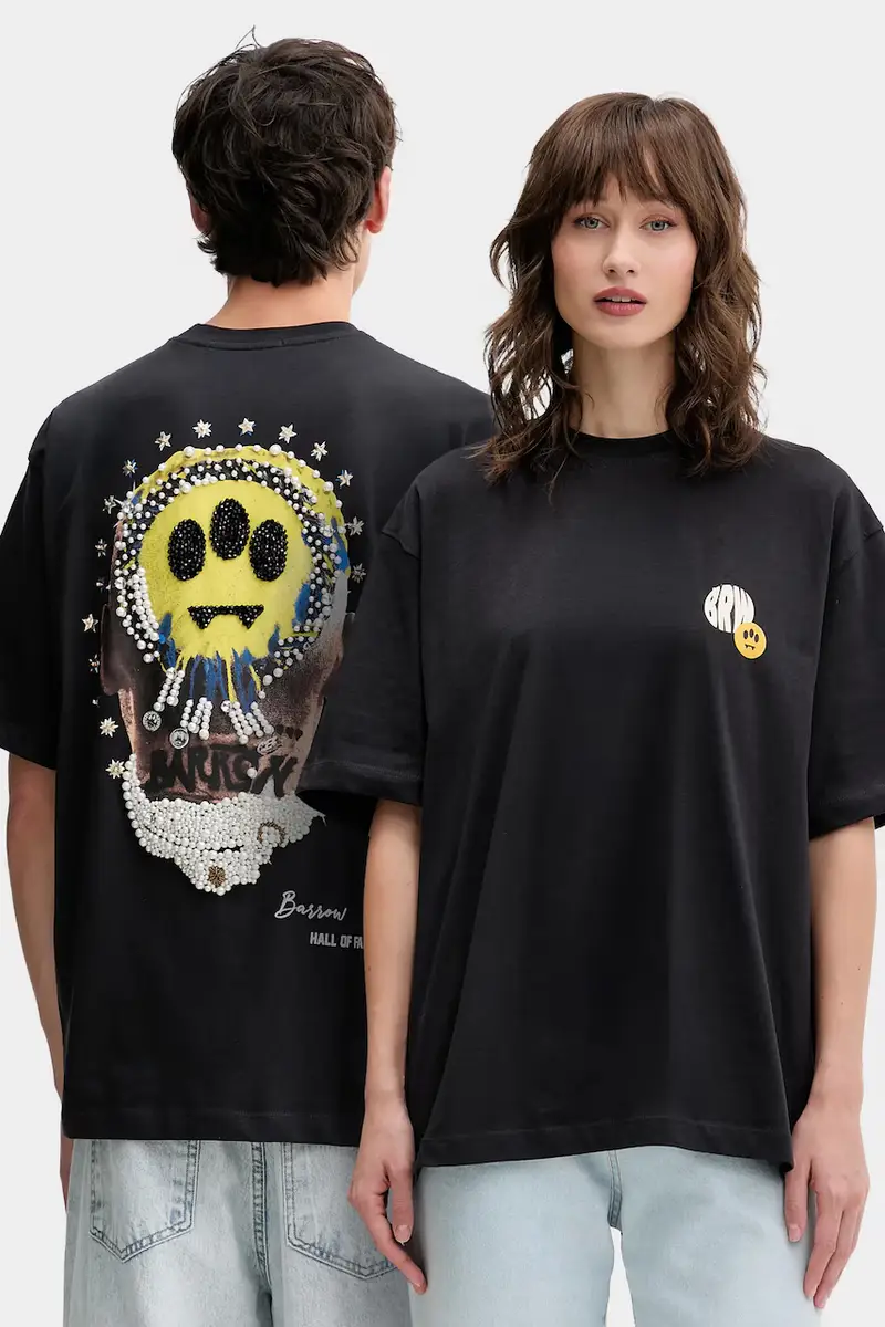 t-shirt in cotone colore nero F5BWUATH124