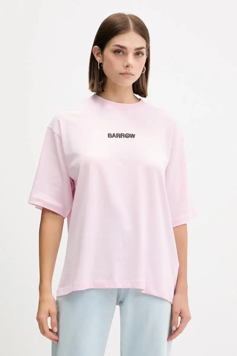 t-shirt in cotone colore rosa F5BWUATH049 miniatura 2