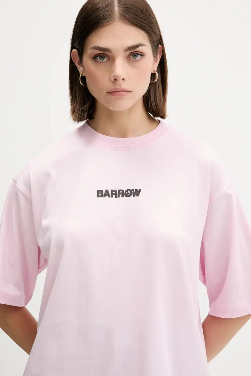 t-shirt in cotone colore rosa F5BWUATH049 miniatura 5