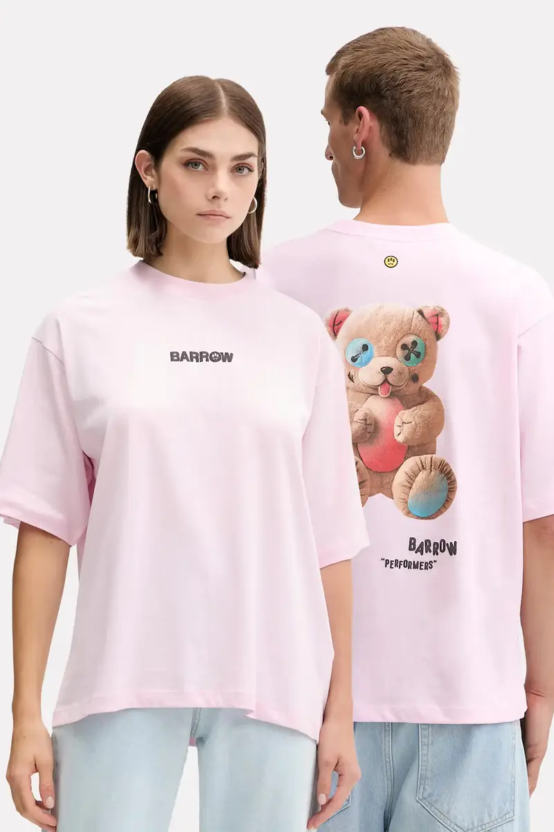 t-shirt in cotone colore rosa F5BWUATH049