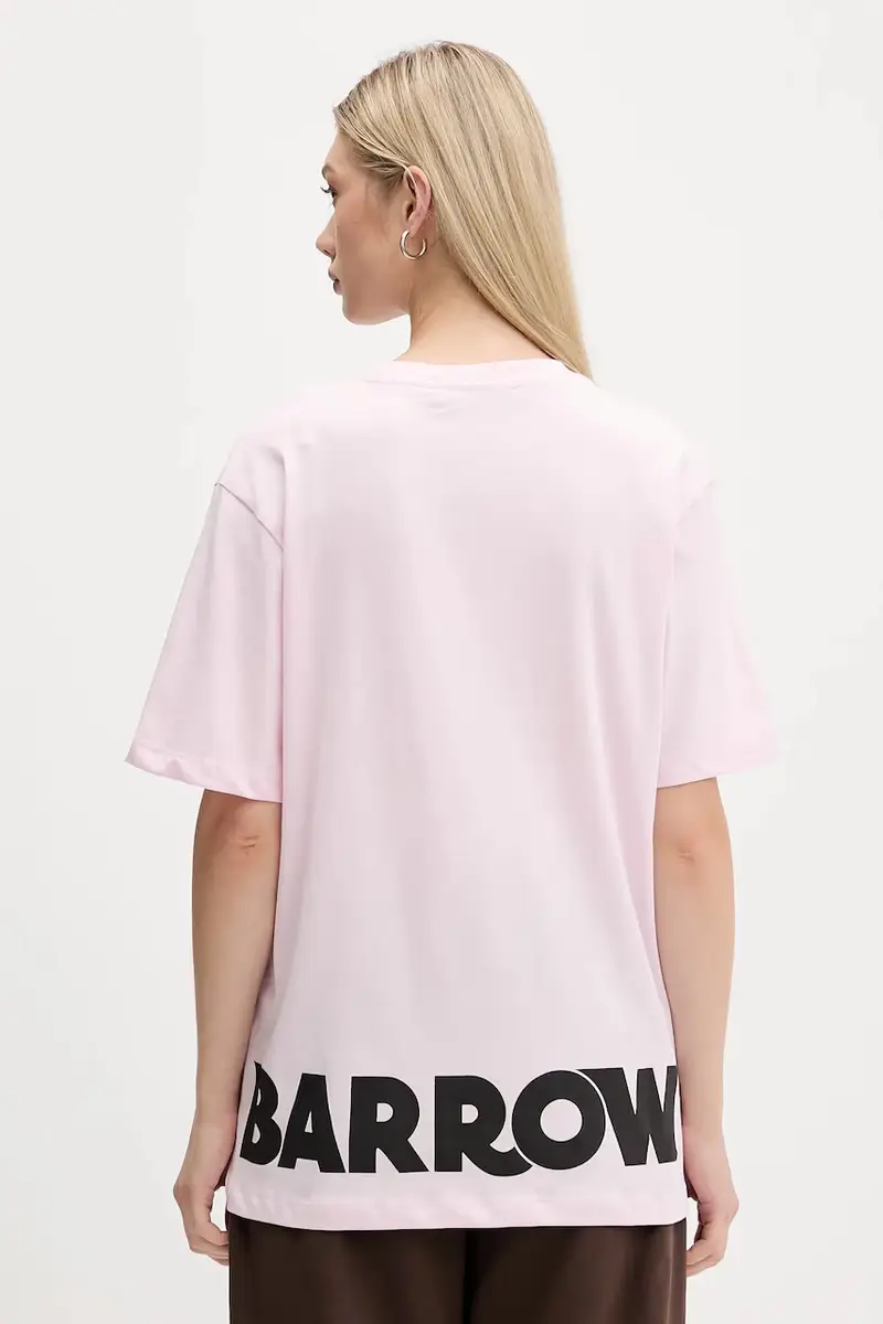 t-shirt in cotone colore rosa F5BWUATH059 miniatura 3