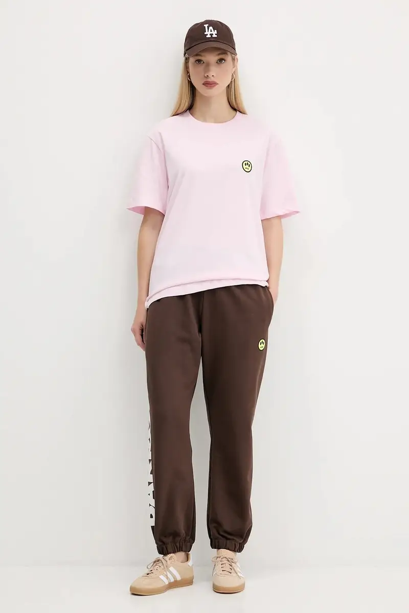 t-shirt in cotone colore rosa F5BWUATH059 miniatura 5